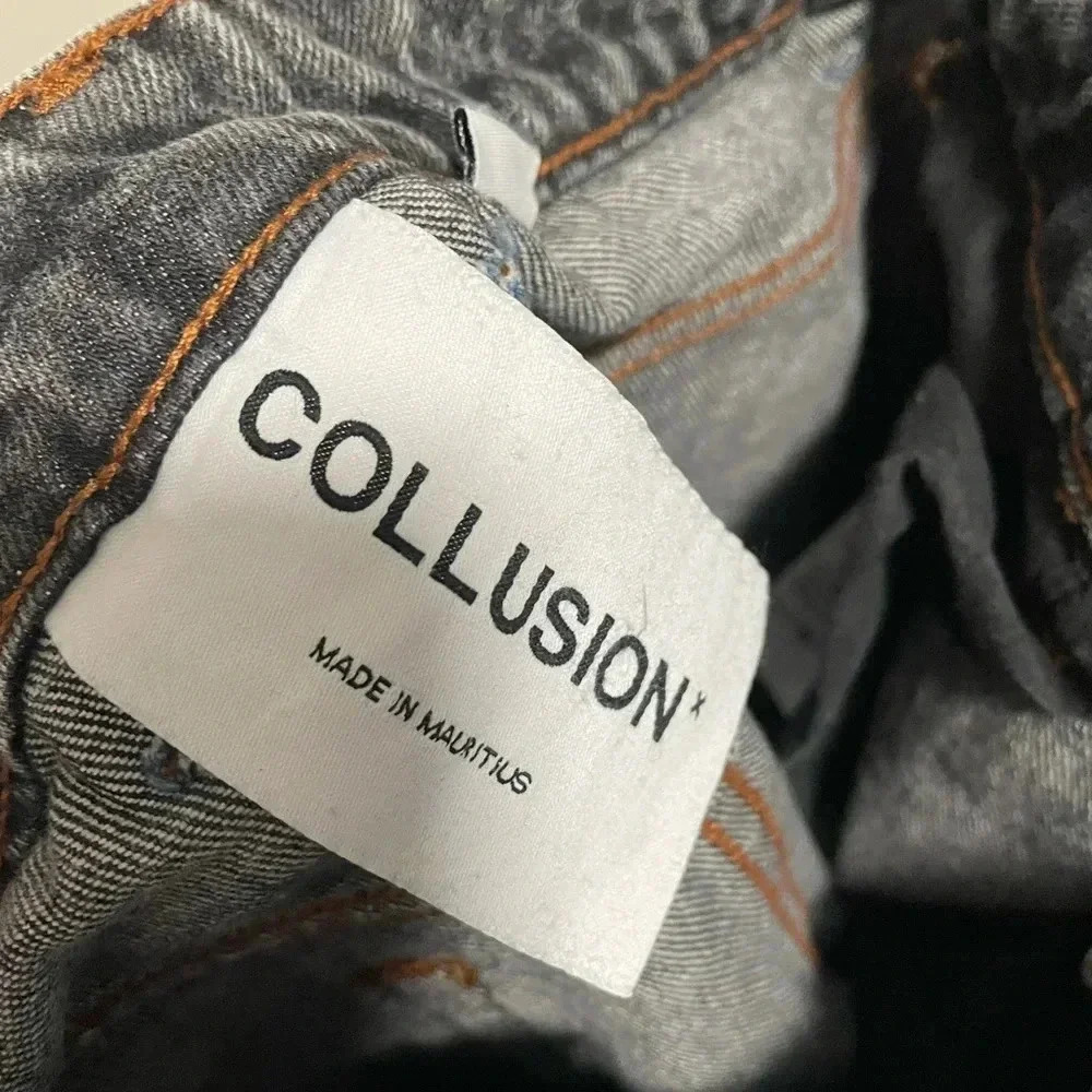 ASOS collusion x005 mom Jeans black acid wash size 28 - Picture 4 of 6